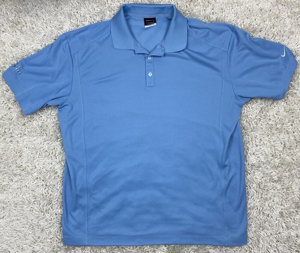Nike Golf Polo Shirt Men’s XL Light Blue Performance Fit Dry Short Sleeve Penta